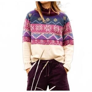NEW CARVE DESIGNS neve sweater in birch fairisle